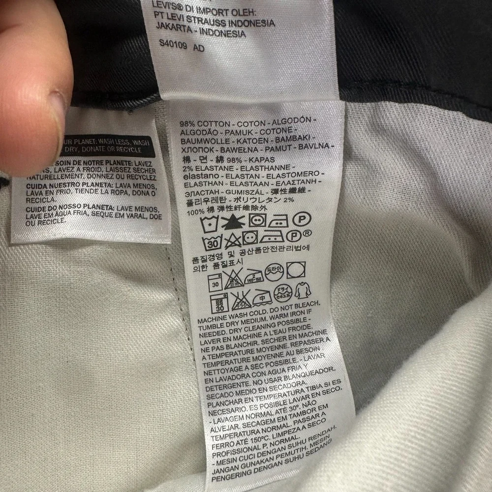 Levi's 541 Pant Mens 38x30 Black Cotton Cargo Straight Athletic Workwear Stretch